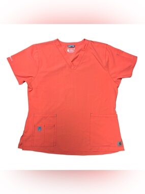 Carhartt Coral Orange V-Neck Utility Scrub Top & Pant set